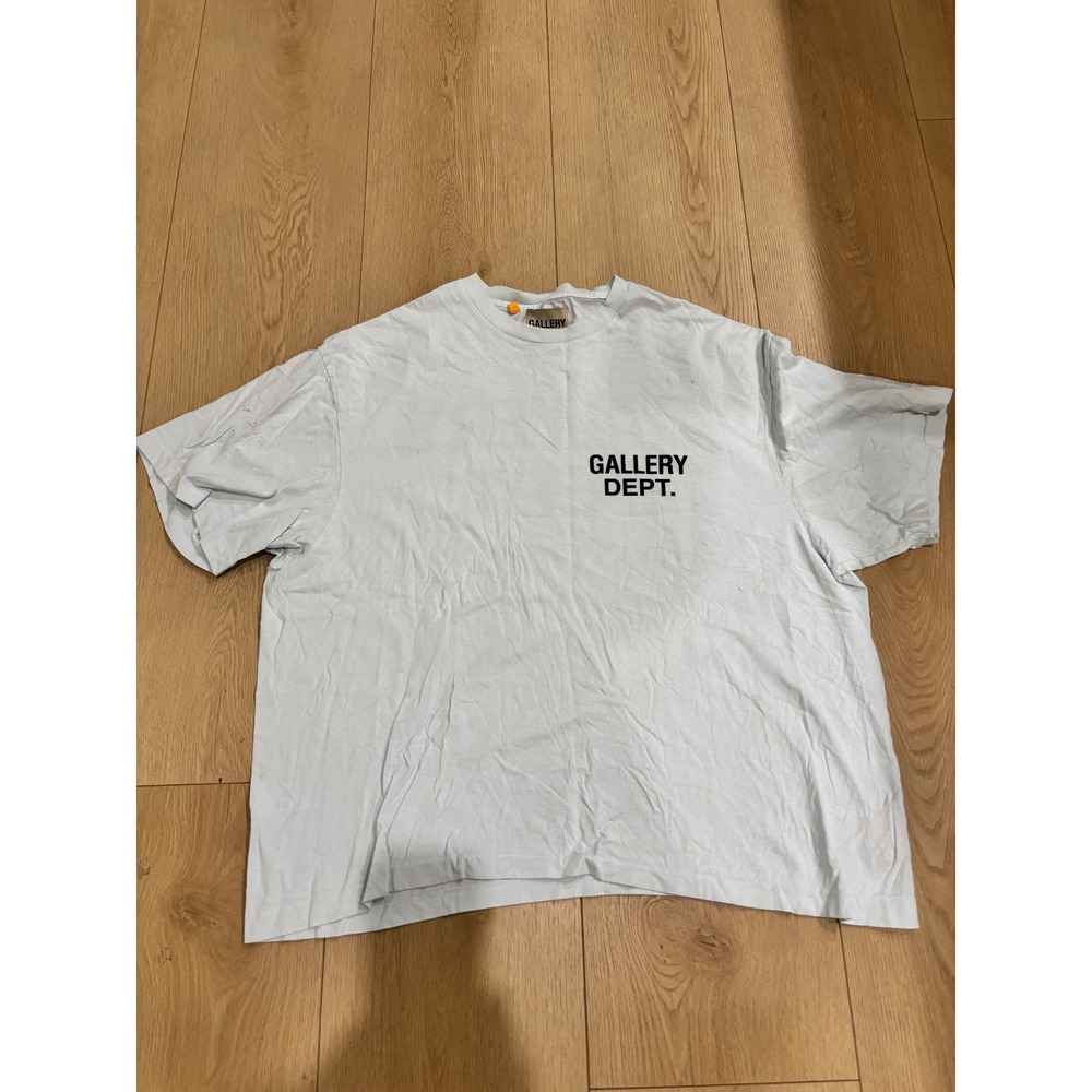 Gallery Dept Hollywood CA Logo T-Shirt Mens XL Light Blue White Short Sleeve